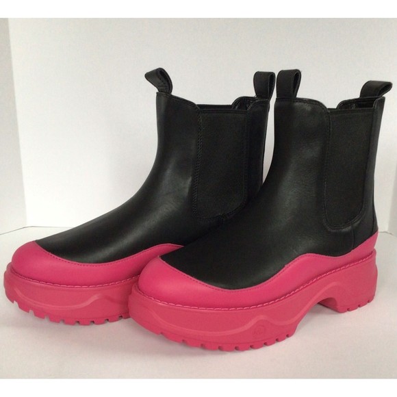 NEW MICHAEL KORS Dupree Chunky Leather Chelsea Boots,  Black Multi (Size 7.5 M) - Picture 3 of 12